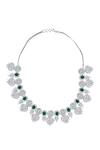 Buy_Samyukta Singhania_Green American Diamond Necklace And Earring Set _Online_at_Aza_Fashions