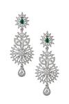 Samyukta Singhania_Green American Diamond Necklace And Earring Set _at_Aza_Fashions