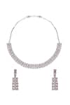 Shop_Nazaakat By Samara Singh_Pink American Diamond Necklace And Earrings Set _at_Aza_Fashions