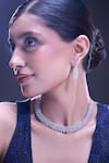 Nazaakat By Samara Singh_White American Diamond Necklace And Earrings Set _at_Aza_Fashions