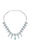 Buy_Nazaakat By Samara Singh_Aqua American Diamond Jewelry Set _Online_at_Aza_Fashions
