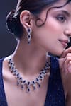 Nazaakat By Samara Singh Blue Brass Necklace And Earring Set at Aza Fashions Nazaakat By Samara Singh_Blue Brass Necklace And Earring Set _at_Aza_Fashions
