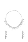 Shop_Nazaakat By Samara Singh_Pink Stones American Diamond Necklace And Earrings Set _at_Aza_Fashions