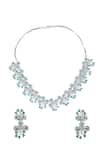 Shop_Nazaakat By Samara Singh_Aqua American Diamond Necklace And Earrings _at_Aza_Fashions