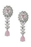 Nazaakat By Samara Singh_Pink American Diamond Necklace And Earring Set _at_Aza_Fashions
