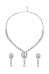 Shop_Nazaakat By Samara Singh_White American Diamond Jewelry Set _at_Aza_Fashions