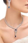 Shop_Nazaakat By Samara Singh_Blue American Diamond Jewelry Set _Online_at_Aza_Fashions
