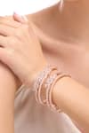 Nazaakat By Samara Singh_Rose Gold Imitation Diamonds American Bangles Set _at_Aza_Fashions