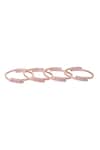 Shop_Nazaakat By Samara Singh_Rose Gold American Diamond Bangles _at_Aza_Fashions