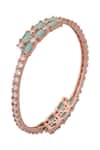 Buy_Nazaakat By Samara Singh_Rose Gold Imitation Diamonds Aqua Bangles Set Of 4 _Online_at_Aza_Fashions