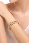 Shop_Nazaakat By Samara Singh_Gold Plated Diamonds, Stones And Green American Bangles _Online_at_Aza_Fashions