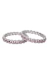 Buy_Nazaakat By Samara Singh_Silver Plated And Pink American Diamond Bangles _Online_at_Aza_Fashions