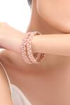 Shop_Nazaakat By Samara Singh_Rose Gold American Diamond Bangles _Online_at_Aza_Fashions