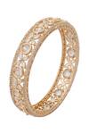 Nazaakat By Samara Singh_Gold Plated Imitation Diamonds And White American Bangles Set _at_Aza_Fashions