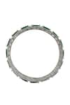 Nazaakat By Samara Singh_Silver Plated Diamonds And Green American Bangles _Online_at_Aza_Fashions