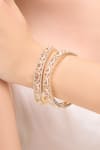 Nazaakat By Samara Singh Gold Plated And White American Diamond Bangles at Aza Fashions Nazaakat By Samara Singh_Gold Plated And White American Diamond Bangles _at_Aza_Fashions