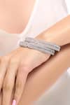 Nazaakat By Samara Singh_Silver Plated Imitation Diamonds American Bangles Set _at_Aza_Fashions
