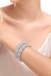Shop_Nazaakat By Samara Singh_Silver Plated Diamonds American Bangles Set _Online_at_Aza_Fashions