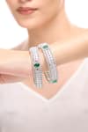 Buy Nazaakat By Samara Singh Silver Plated Imitation Diamonds And Green American Bangles Online at Aza Fashions Buy_Nazaakat By Samara Singh_Silver Plated Imitation Diamonds And Green American Bangles _Online_at_Aza_Fashions