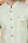 Arihant Rai Sinha_Green Georgette, Polyester, Viscose Embroidery, Sequins Thread And Sherwani Set _Online_at_Aza_Fashions