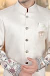 Arihant Rai Sinha_Cream Silk, Polyester, Viscose Embroidery, Sequins Thread Sherwani And Pant Set _Online_at_Aza_Fashions