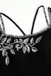 Buy_Pooja Peshoria_Black Georgette, Satin Sequins, Embroidery Square Neck Hand Kurta Set _Online_at_Aza_Fashions