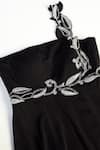 Pooja Peshoria_Black Polyester Embroidery One Shoulder Hand Gown _at_Aza_Fashions
