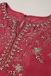 Buy_Pooja Peshoria_Pink Silk, Organza Sequins, Crystals, Cut Work Royal Hand Embroidered Kurta Set _Online