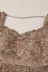 Pooja Peshoria_Gold Organza, Net Sequins, Beads Champagne Hand Embroidered Lehenga Set _Online