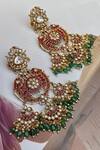 Shop_Saga Jewels_Multi Color Stones, Beads Embellished Designer Earrings _at_Aza_Fashions