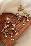 Buy_Saga Jewels_Multi Color Pearls, Stones Designer Multi-color Earrings _at_Aza_Fashions