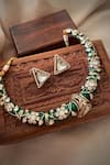 Saga Jewels_Green Diamonds Designer Necklace And Earring Set _Online_at_Aza_Fashions