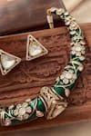 Buy_Saga Jewels_Green Diamonds Designer Necklace And Earring Set _Online_at_Aza_Fashions