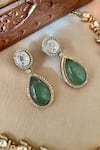 Buy_Saga Jewels_Green Stones Designer Necklace And Earring Set _Online_at_Aza_Fashions