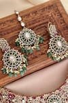 Saga Jewels_Pink Rhinestones, Gemstones Designer Necklace Set _Online_at_Aza_Fashions
