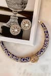 Saga Jewels_Blue Rhinestones Designer Necklace And Earring Set _Online_at_Aza_Fashions