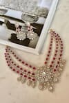 Buy_Saga Jewels_Pink Crystals Designer Necklace And Earring Set _at_Aza_Fashions