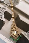 Saga Jewels_Green Crystals, Gemstones Designer Necklace Set _Online_at_Aza_Fashions