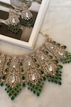 Buy_Saga Jewels_Green Crystals, Gemstones Designer Necklace Set _Online_at_Aza_Fashions