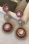 Saga Jewels_Pink Gemstones Designer Necklace And Earring Set _Online_at_Aza_Fashions