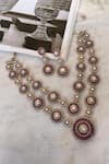 Buy_Saga Jewels_Pink Gemstones Designer Necklace And Earring Set _at_Aza_Fashions