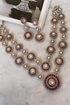 Buy_Saga Jewels_Pink Gemstones Designer Necklace And Earring Set _Online_at_Aza_Fashions