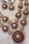 Shop_Saga Jewels_Pink Gemstones Designer Necklace And Earring Set _Online_at_Aza_Fashions