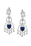 Shop_Nazaakat By Samara Singh_Blue American Diamond Earrings _at_Aza_Fashions