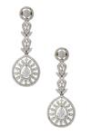 Shop_Nazaakat By Samara Singh_White American Diamond Earrings _at_Aza_Fashions