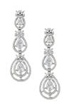 Shop_Nazaakat By Samara Singh_White American Diamond Earrings _at_Aza_Fashions