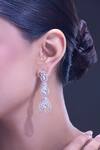 Shop_Nazaakat By Samara Singh_White American Diamond Earrings _Online_at_Aza_Fashions