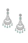 Shop_Nazaakat By Samara Singh_Aqua American Diamond Earrings _at_Aza_Fashions