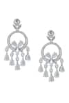 Shop_Nazaakat By Samara Singh_White American Diamond Earrings _at_Aza_Fashions