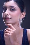 Shop_Nazaakat By Samara Singh_White American Diamond Earrings _Online_at_Aza_Fashions